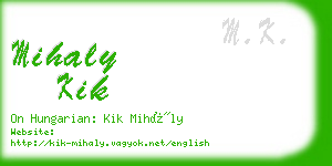 mihaly kik business card